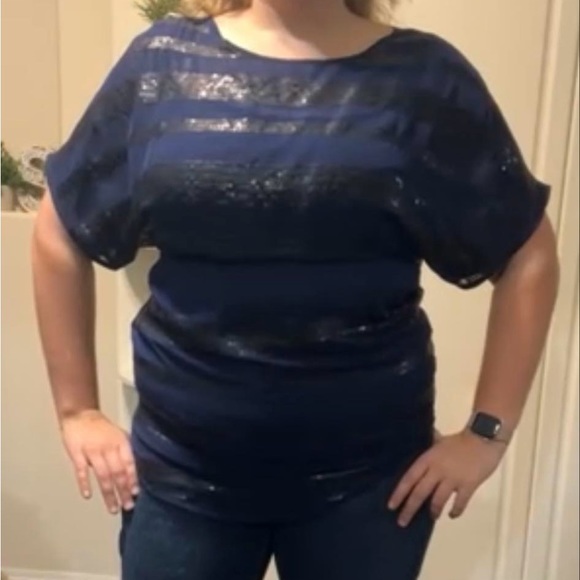 Blue Transparent Top with Slip - Picture 1 of 5